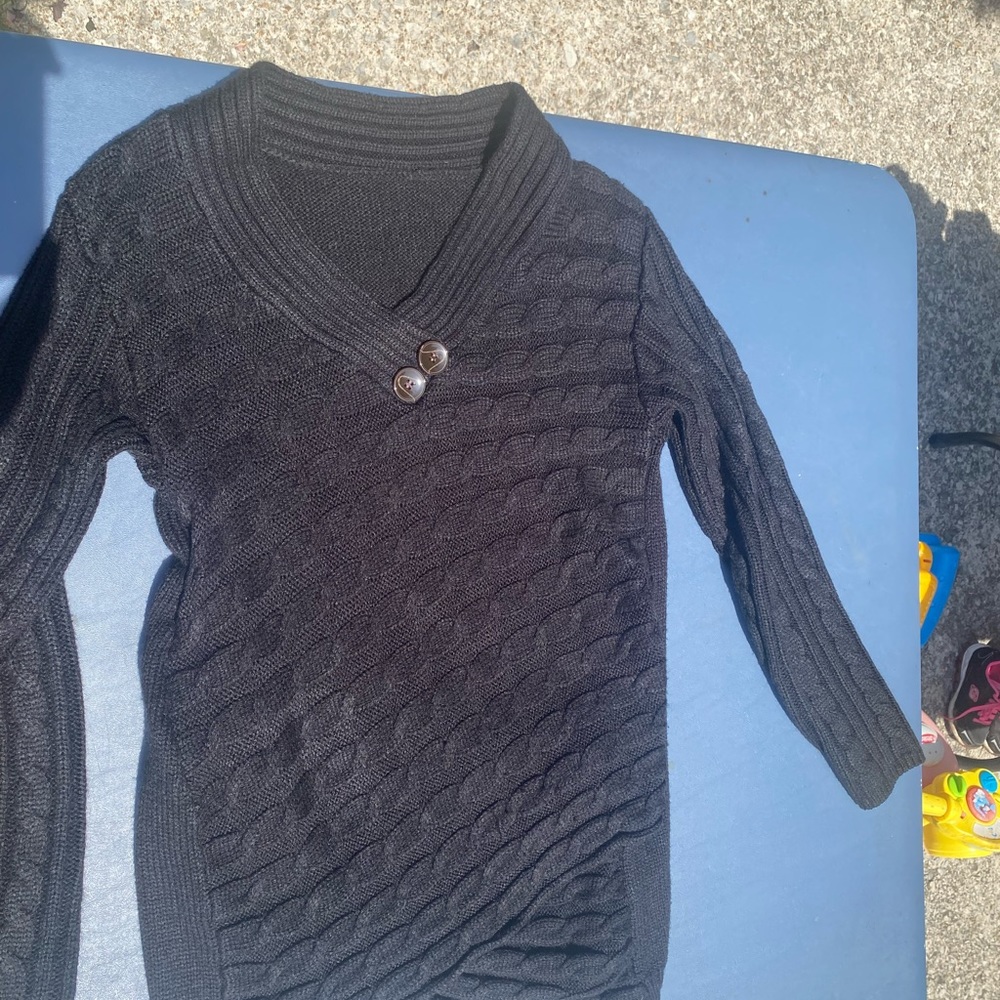 Large Black v neck sweater